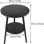 Mesa de Acento Redonda Minimalista con Estante