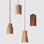Lámpara Colgante de Cono de Madera Minimalista