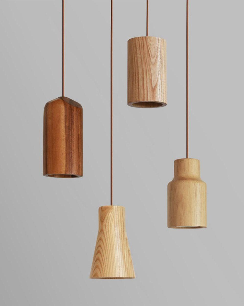 Lámpara Colgante de Cono de Madera Minimalista