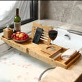 Bandeja Expandible de Bambú para Bañera/ Caddy con Soportes