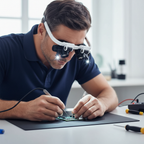 Lentes de aumento con lámparas LED para ojos dobles