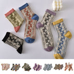 Calcetines de Algodón Florales para Mujeres (10 Pares)