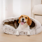 Cama para Mascotas Semi-Cerrada Mysig & Segura de Tela de Algodón Suave