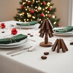 Skanto | Posavasos plegable de nuez negra – Posavasos para árbol de Navidad y decoración de cocina