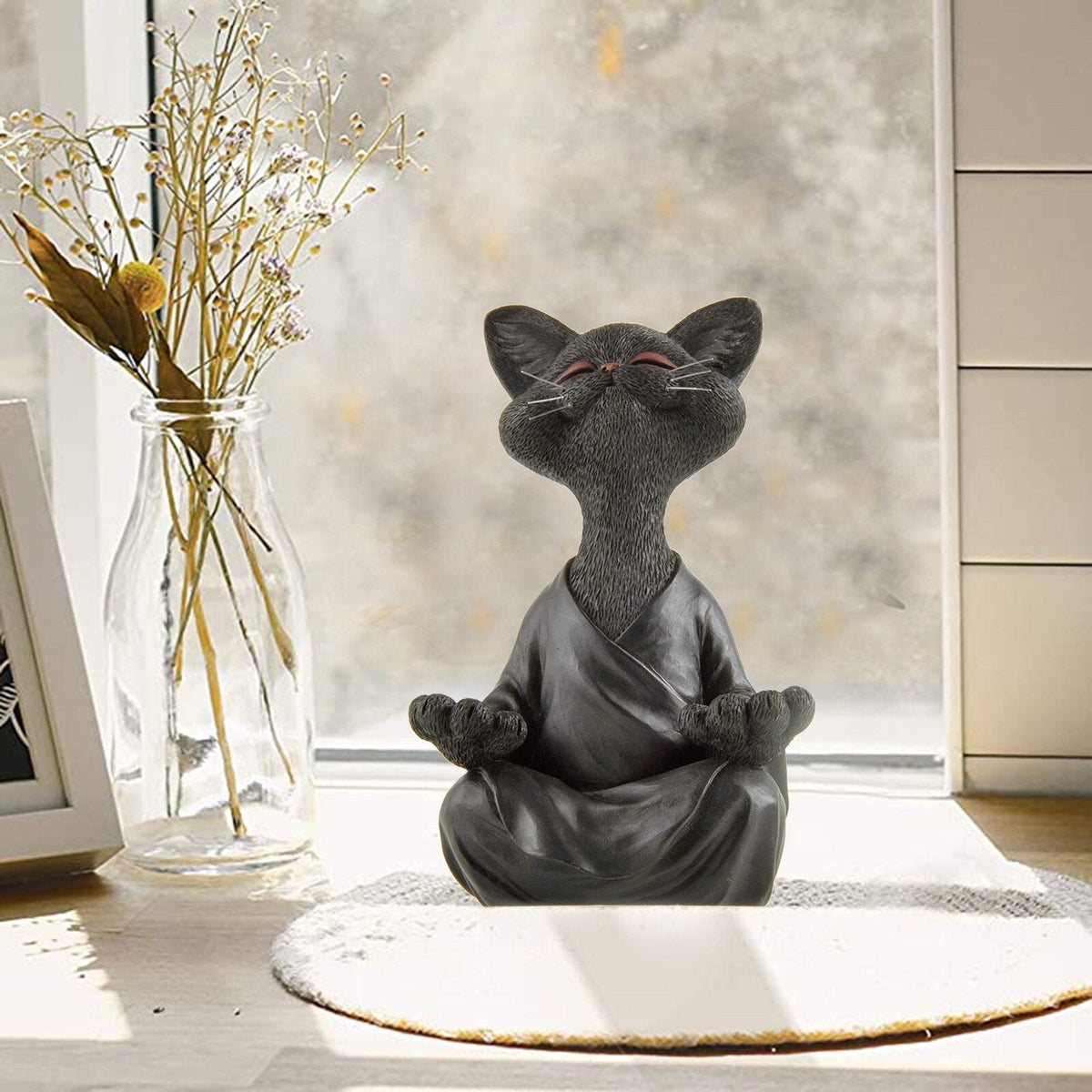 Figura de Gato Buda Meditante