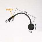 Lámpara de pared LED flexible moderna con interruptor para dormitorio y estudio - 1W/3W