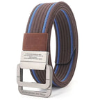 Cinturón de Lona Unisex – Hebilla de Doble Anillo Metálico, Ajustable
