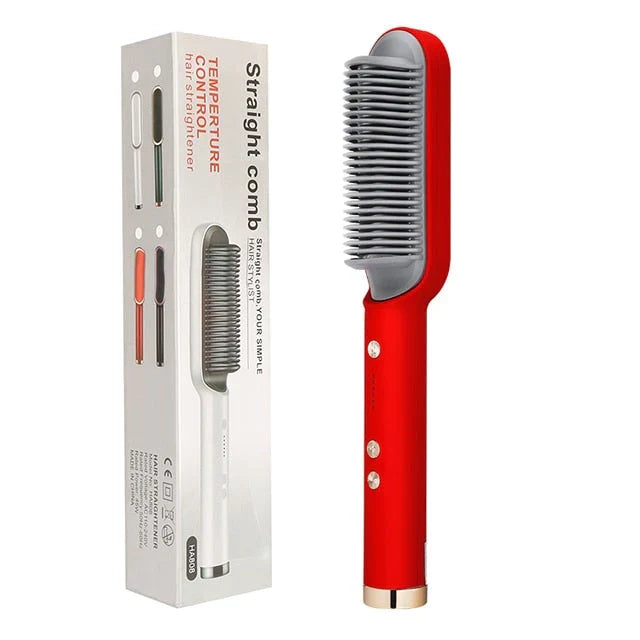 Plancha de Pelo Cepillo Peina Calentada