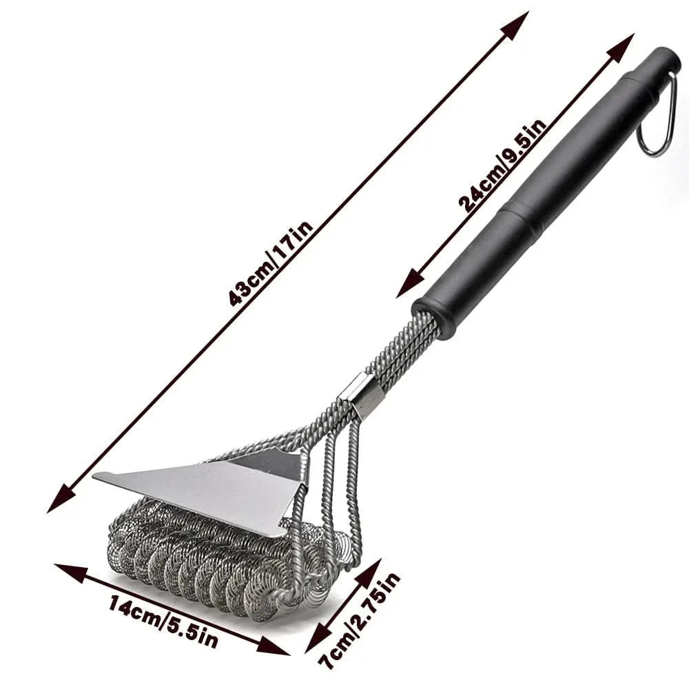 GRILLMASTER – Cepillo de BBQ de acero inoxidable sin cerdas