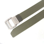 Cinturón de Lona Unisex – Hebilla de Doble Anillo Metálico, Ajustable