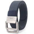 Cinturón de Lona Unisex – Hebilla de Doble Anillo Metálico, Ajustable