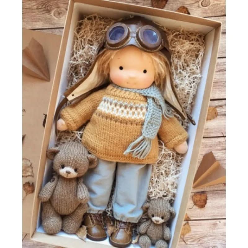 WALDOLLY - Muñeca de algodón Waldorf hecha a mano, diseñada para un juego suave, natural e imaginativo con un encanto minimalista atemporal