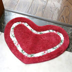Alfombra de Baño Floral en Forma de Corazón