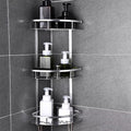 Estante de Esquina de Baño de Aluminio Espacial de 3 Capas