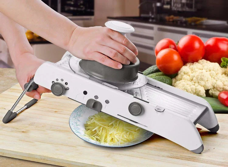 ProSlice Mandolina Cortadora de Verduras – Cuchillas de Acero Inoxidable Ajustables para Corte Preciso
