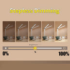 Lámpara de escritorio LED regulable plegable, doble cara, USB/batería