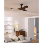 Ventilador de Techo Moderno Leno de Madera de Nogal con Control Remoto