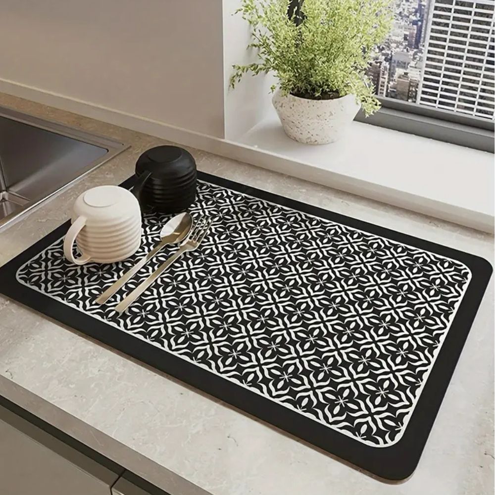 Kintsugi Mandala – Alfombrilla de Secado Japandi Absorbente Arquitectónica