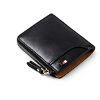 Leone - Billetera de cuero para hombre con cremallera