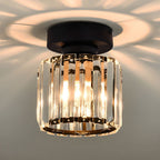 Luz de Techo de Cristal Moderno de Montaje Empotrado Negra para Pasillo