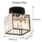 Luz de Techo de Cristal Moderno de Montaje Empotrado Negra para Pasillo