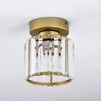 Luz de Techo de Cristal Moderno de Montaje Empotrado Negra para Pasillo