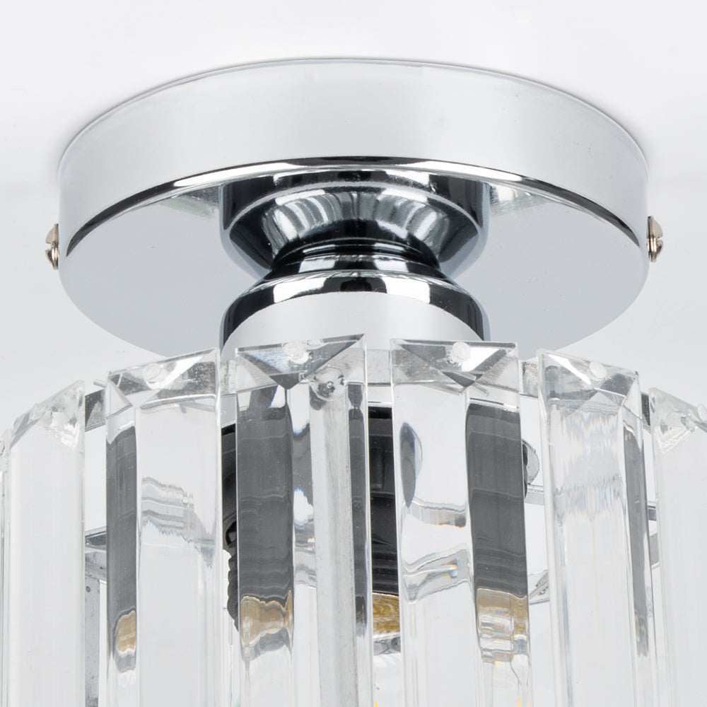 Luz de Techo de Cristal Moderno de Montaje Empotrado Negra para Pasillo