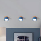 Luz de Techo Cilíndrica Moderna Montada en Superficie de Aluminio y Madera