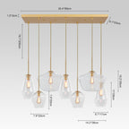Moderna Lámpara Colgante Geométrica de Vidrio de 7 Luces