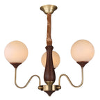 Candelabro Con Pantallas De Vidrio Y Estructura De Metal