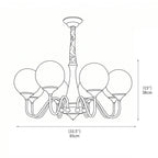 Candelabro Con Pantallas De Vidrio Y Estructura De Metal
