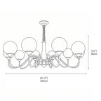 Candelabro Con Pantallas De Vidrio Y Estructura De Metal