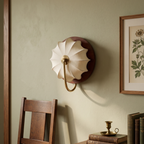 Aplique de Tela y Madera con LED Integrado