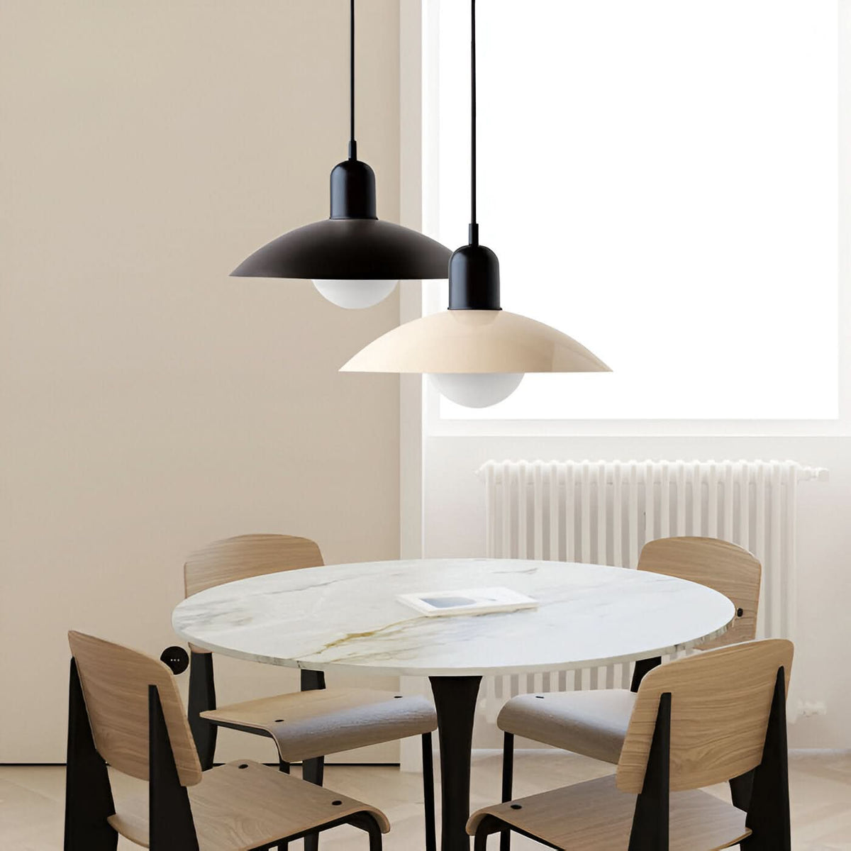 Lámpara Colgante Macaron Bauhaus Moderna – Pantalla de Hierro