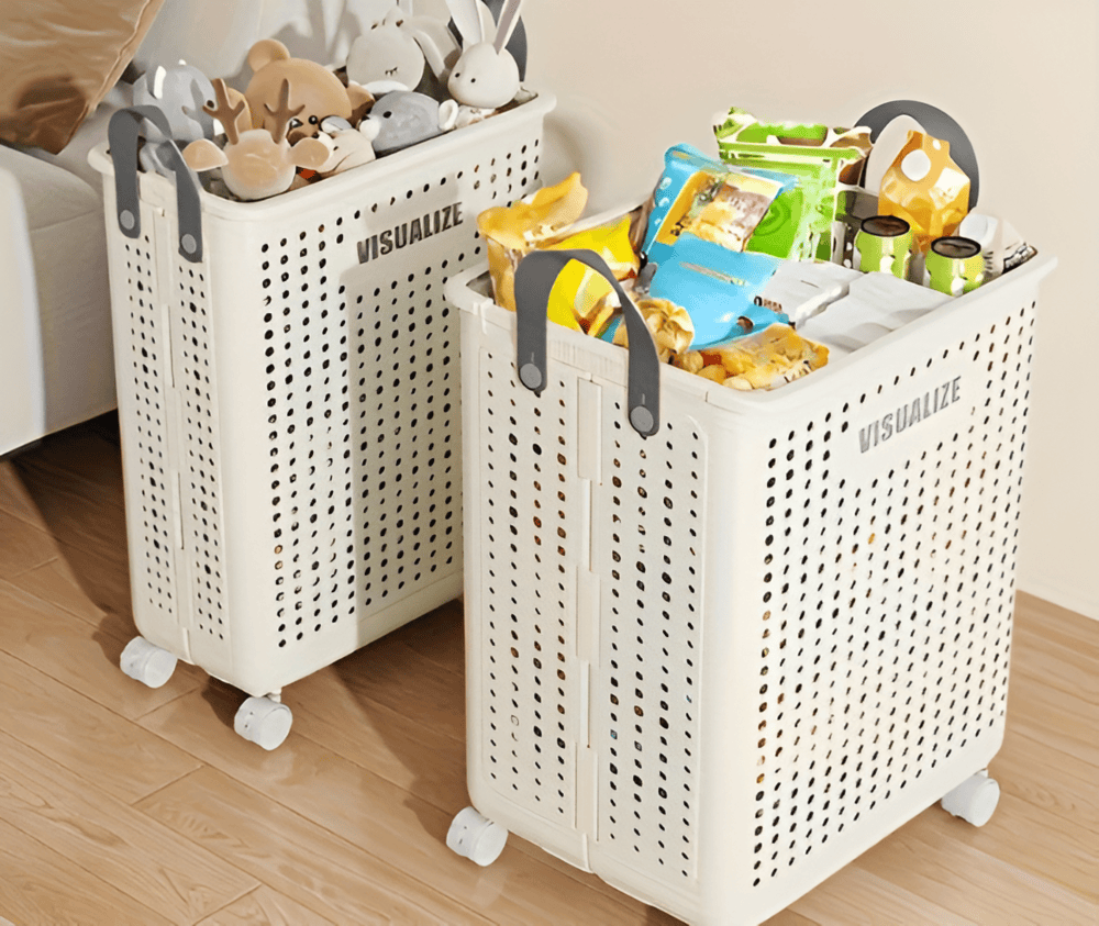 Cesta de Ropa Plegable RollEase – Con Ruedas, Compacta y Duradera para un Transporte Fácil