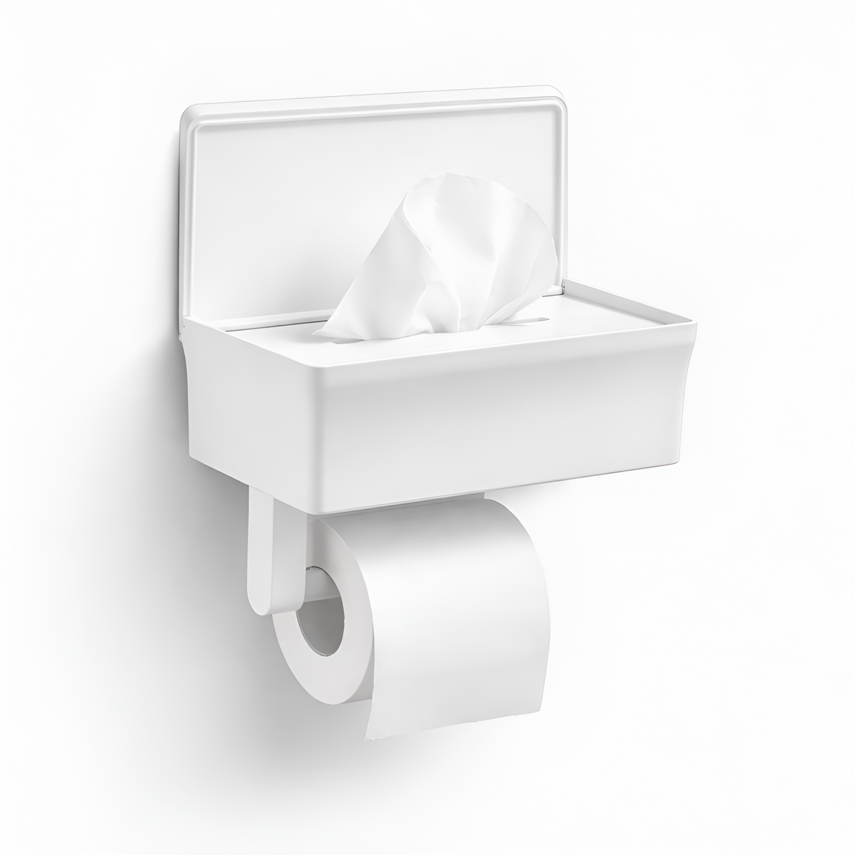 Luxor - 2 en 1 Soporte Adhesivo para Papel Higiénico con Caja de Almacenamiento