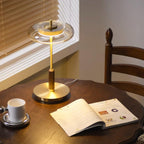 Lumisol | Lámpara de mesa de vidrio y madera