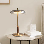 Lumisol | Lámpara de mesa de vidrio y madera