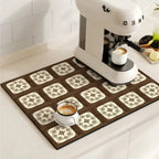 Alfombrilla de Café Absorbente con Diseño de Baldosa Retro