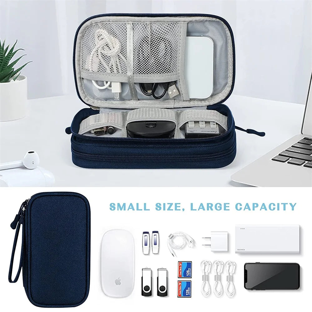 Techviva PackSafe Organizador Electrónico | 2 capas y resistente al agua | Para cables, cargadores, USB y accesorios | Compacto y portátil