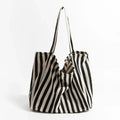 Bolsa de lino a rayas