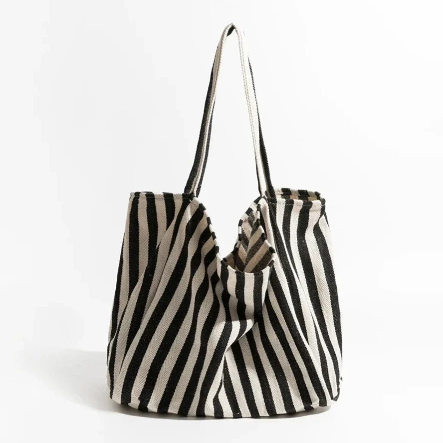 Bolsa de lino a rayas