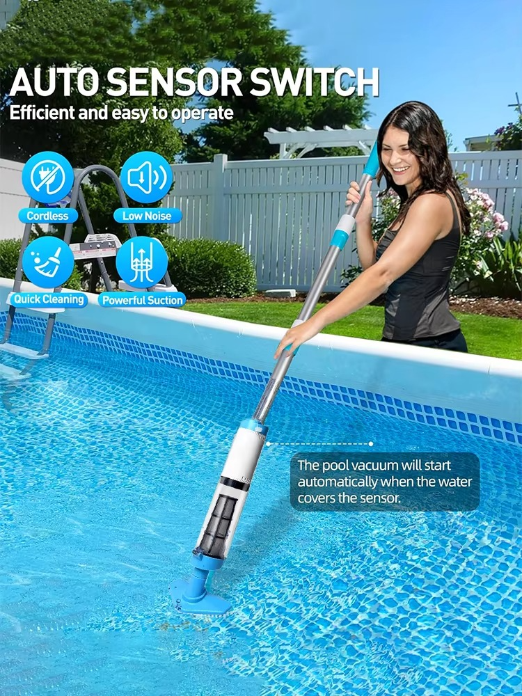 Aspiradora de piscina recargable y sin cable con función de limpieza 3 en 1