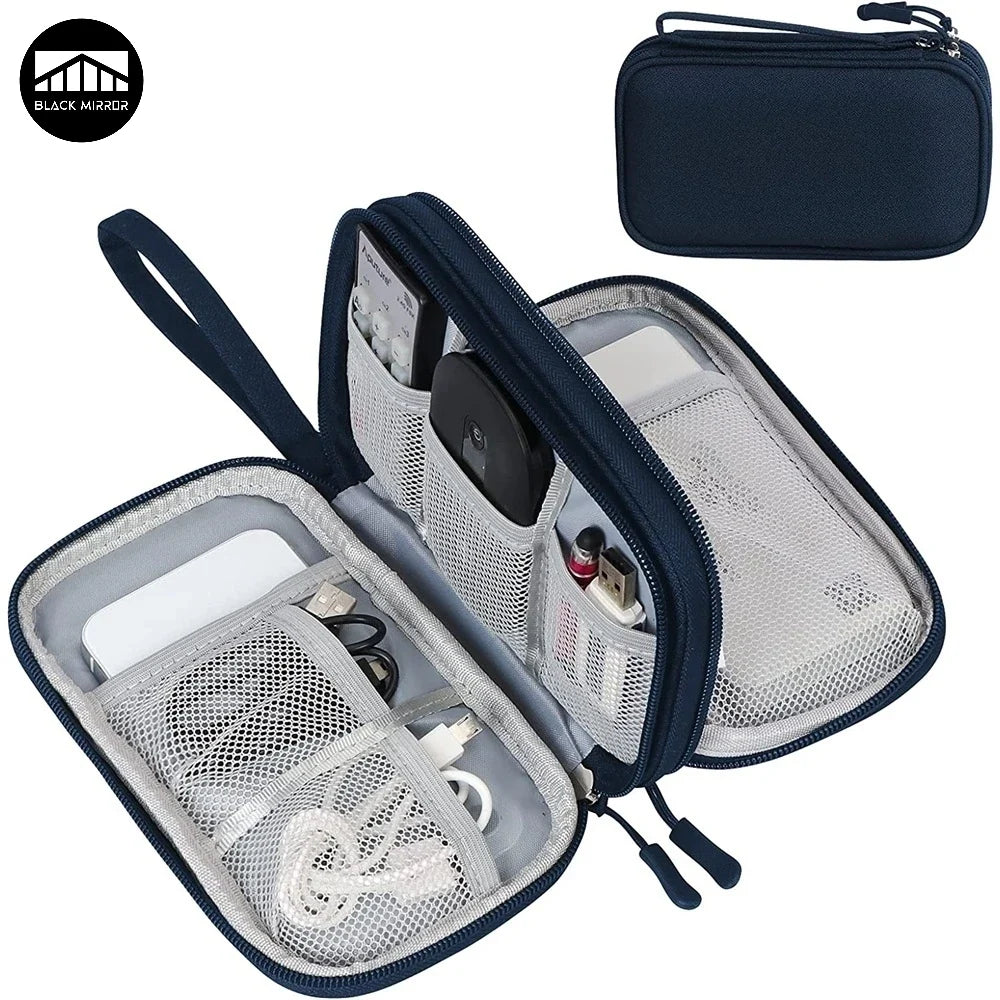 Techviva PackSafe Organizador Electrónico | 2 capas y resistente al agua | Para cables, cargadores, USB y accesorios | Compacto y portátil