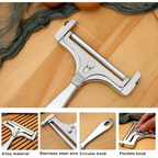 Rebanador de Queso de Acero Inoxidable Premium con Grosor Ajustable y Cables Adicionales