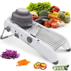 SchnittMeister 18-en-1 Mandolina para Verduras | Ajustable & Cuchillas de Acero Inoxidable | Para Rodajas, Tiras & Juliana | Seguro & Versátil