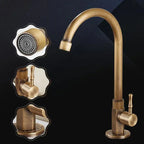 SwanFlow - grifo de cocina de bronce antiguo con elegante diseño de cuello de cisne