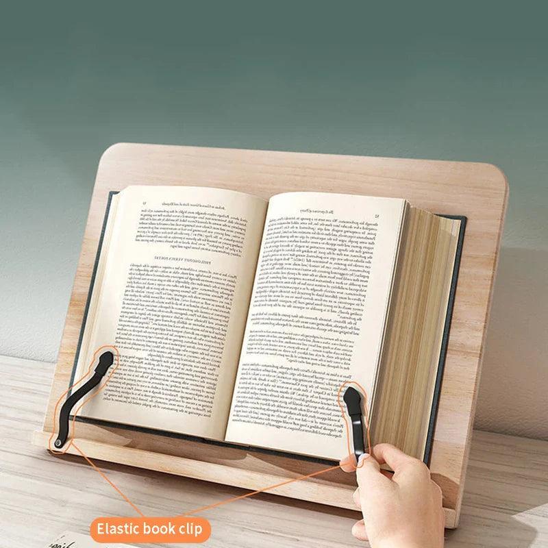 READSTYLE – Soporte de lectura de madera ajustable y plegable para ahorrar espacio
