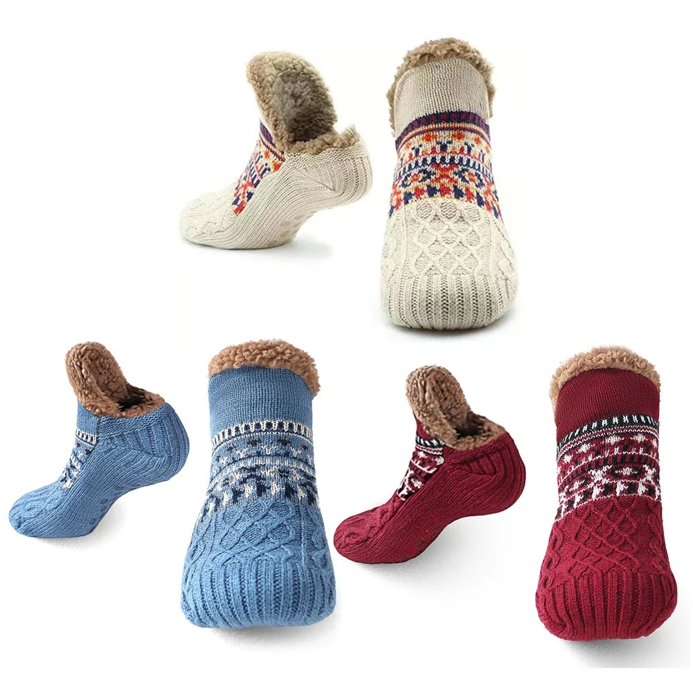 Nordhütte | Calcetines de casa térmicos de invierno | Calcetines antideslizantes de felpa para hombres y mujeres | Forrados y extra cálidos | Suaves calcetines antideslizantes para el hogar y Navidad