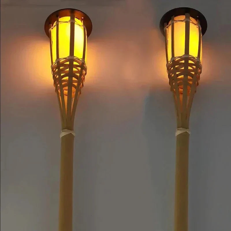 Antorchas solares para jardín | Efecto de llama parpadeante | Set de 5